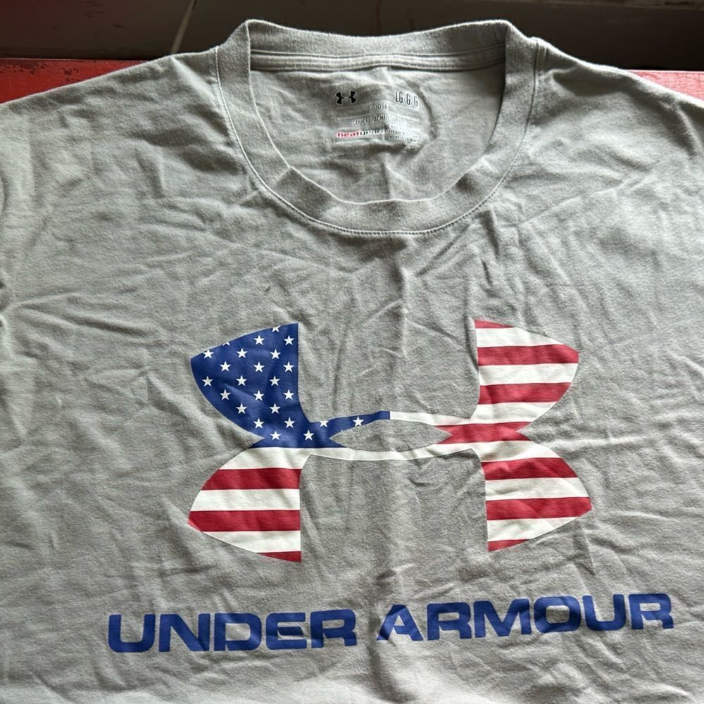 LG Gray T-Shirt with American Flag Logo